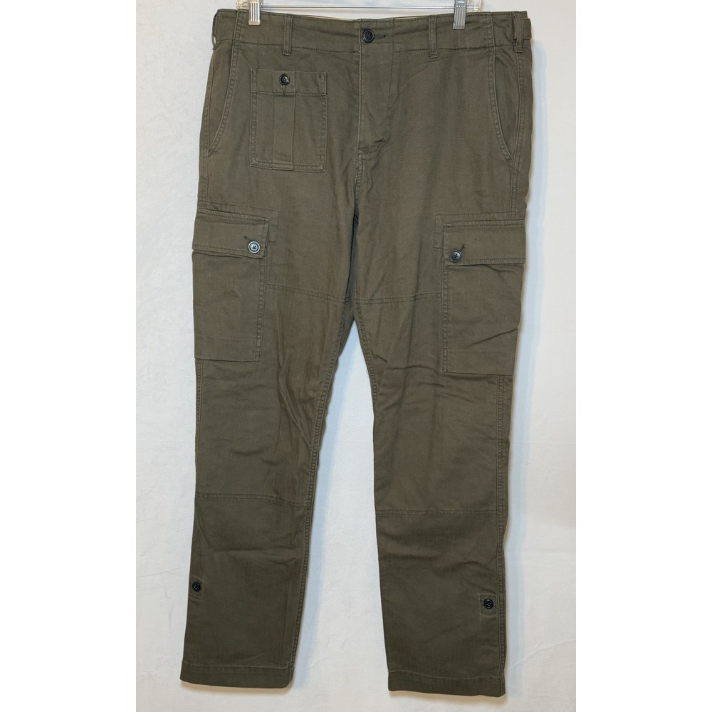 Todd Snyder Gap Mens 34W X 32L Olive Green Herringbone Infantry Cargo Pants